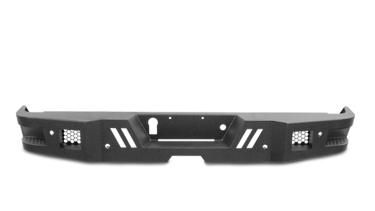 Body Armor 2014-2021 Toyota Tundra Eco Series Rear Bumper - Matte Textured Powder Coated Steel, Winch Mount, No Drilling Required, Fits With 4 Cube LED Lights