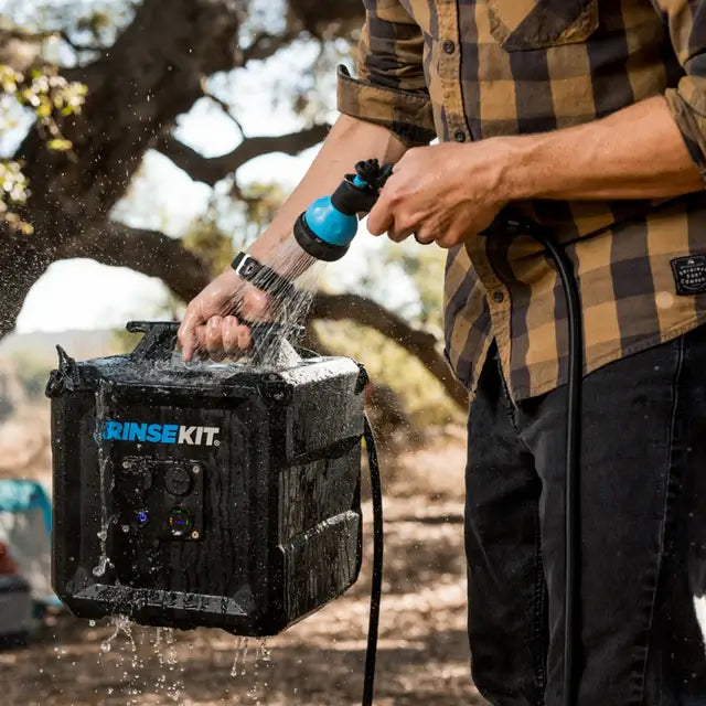 RinseKit Cube - 4-Gallon Battery-Powered Portable Shower with High-Pressure Spray