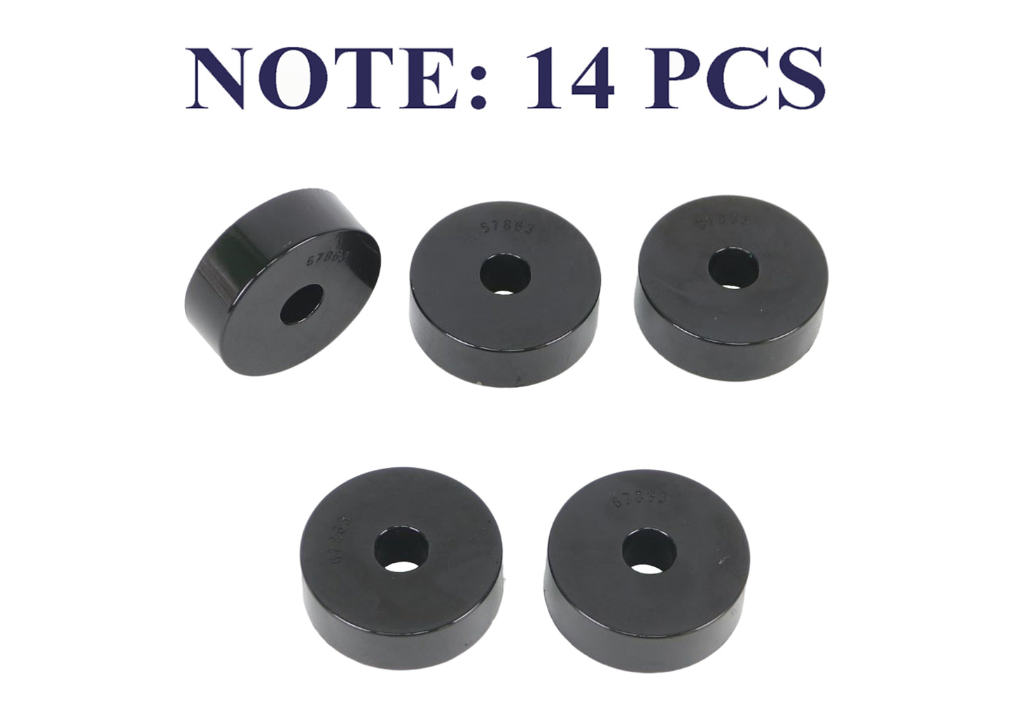Whiteline Body Mount Bushing Kit for Classic Off-Road SUVs - Fits 1959-1973 Jeep CJ5 (Pack Of 14)