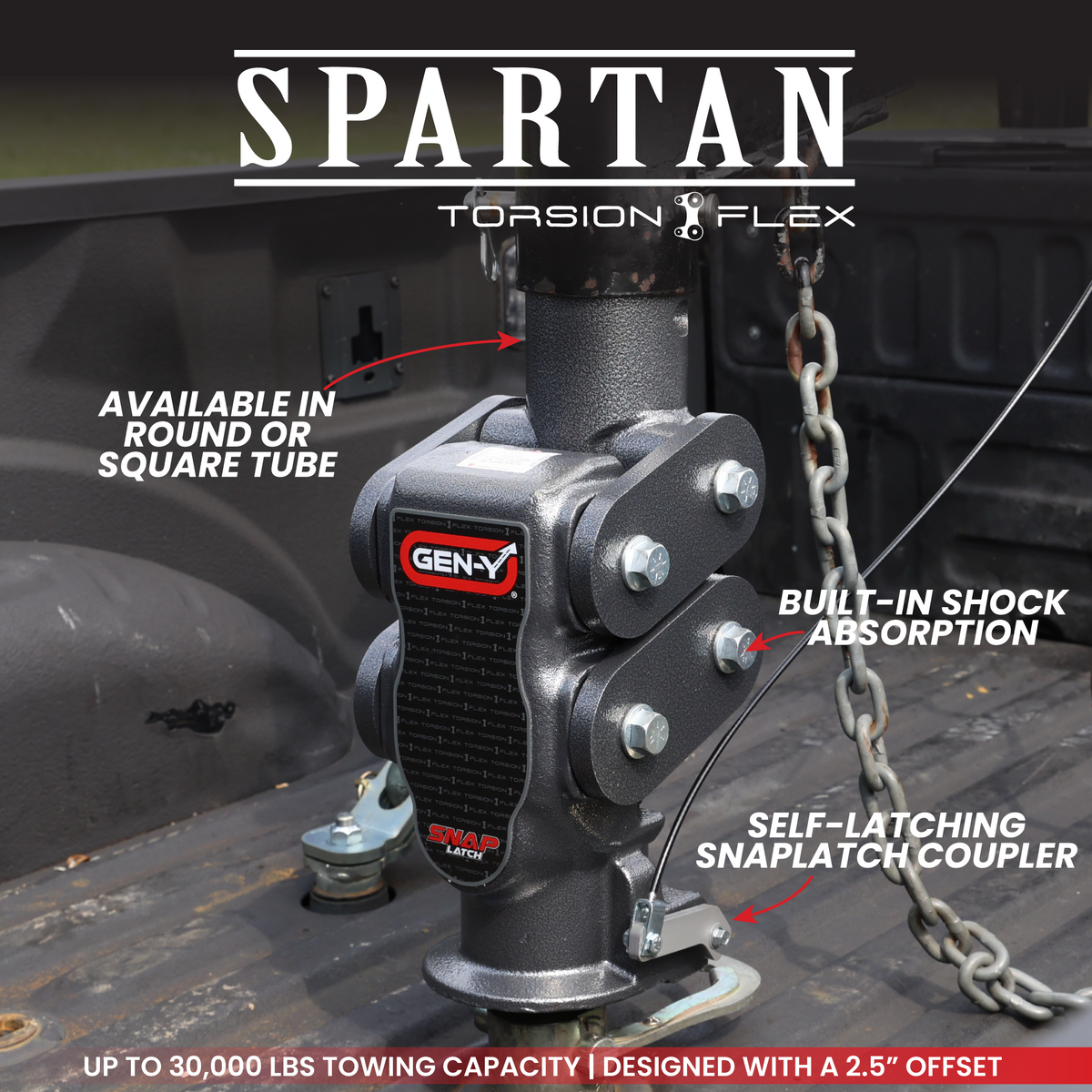 Gen-Y Hitch SPARTAN (Torsion-Flex) Gooseneck Coupler with SnapLatch - image 5