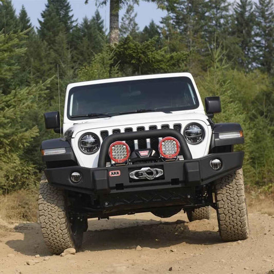 ARB Stubby Bar Front Bumper for SUV – Fits 2018-2025 Jeep Wrangler JL / 2020-2025 Gladiator JT – Black Steel, With Grille Guard, Winch & D-Ring Mounts (1PC)