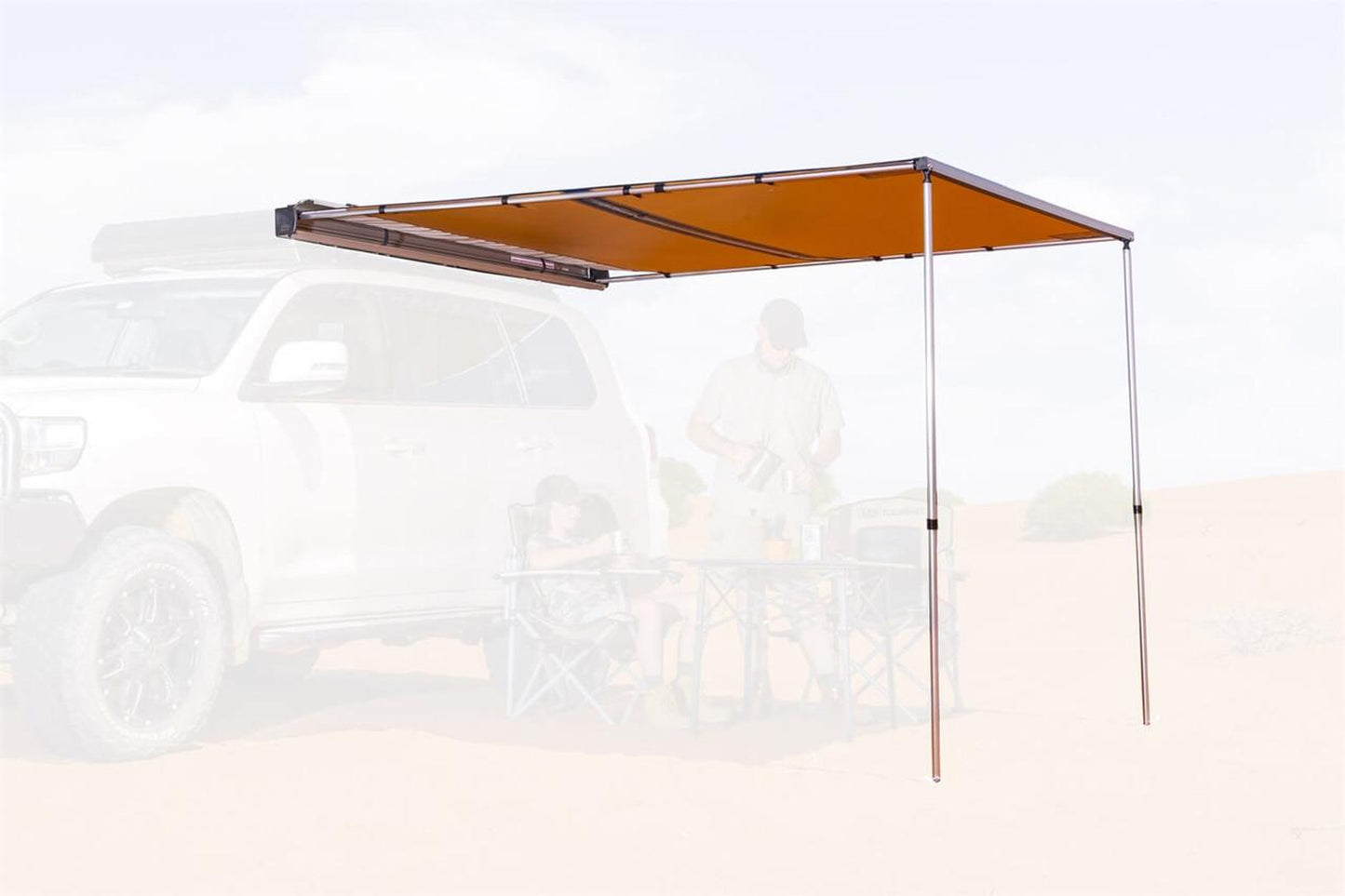 ARB Hard Case Awning With LED Light – 2.5M Silver / Aluminum Encased Waterproof Shade