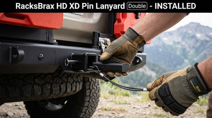 RacksBrax HD XD Pin Lanyard Double Universal Hitch Pin Retainer Cable HD XD Hitch Compatible