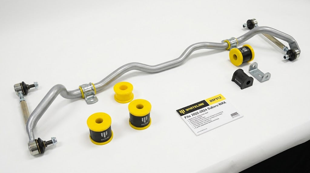 Whiteline Front Sway Bar for Compact Sports Cars - Fits 2022-2024 Subaru WRX - 24mm 2 Point Adjustable (Silver Finish)
