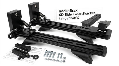 RacksBrax XD Side Twist Bracket Long Double Universal Vehicle Awning Mount Low Profile XD Hitch Compatible
