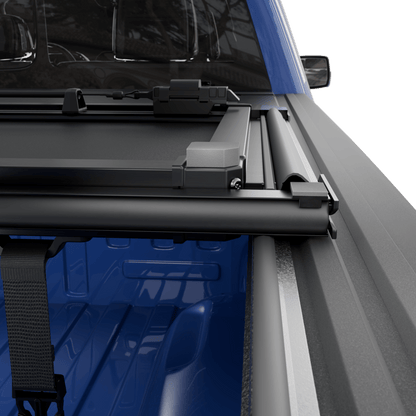 hard aluminum tonneau cover for Chevrolet Colorado installed on truck bed