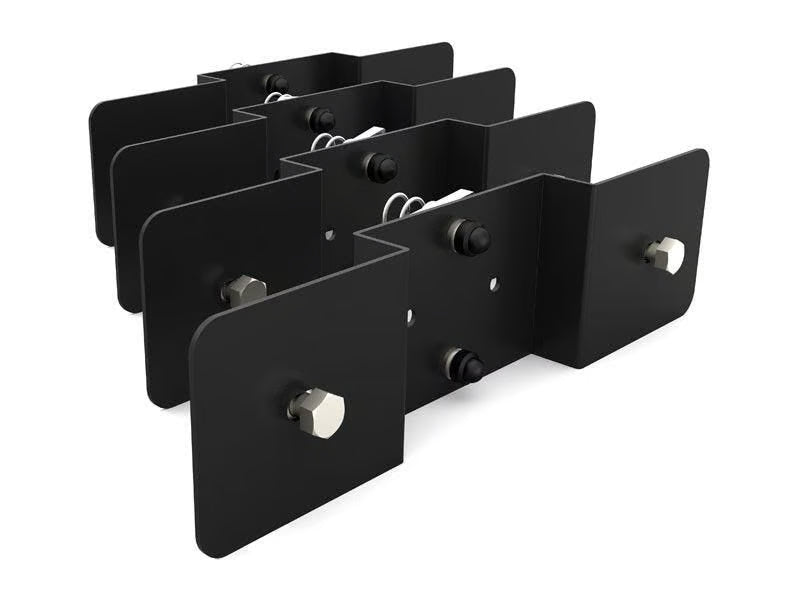 Front Runner Rack Adaptor Plates for Thule Slotted Load Bars – Fits Slimline II Roof Rack – Black Steel, 290(L) x 74(W), Mounting Kit (1 Set)