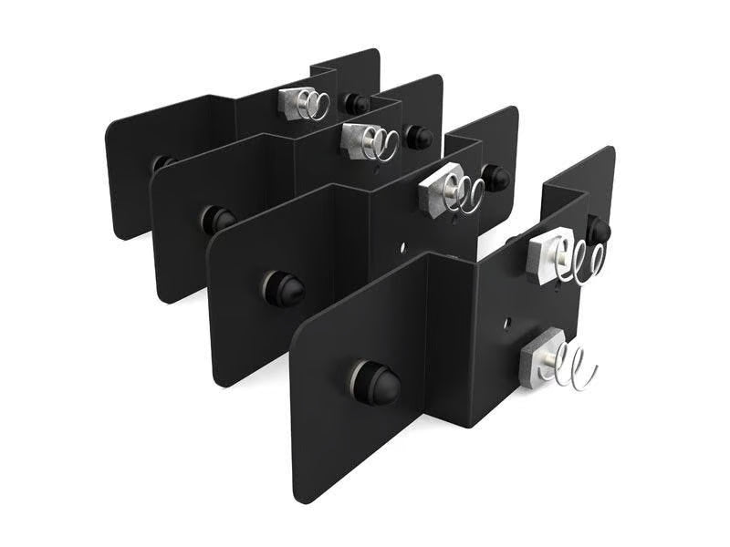 Front Runner Rack Adaptor Plates for Thule Slotted Load Bars – Fits Slimline II Roof Rack – Black Steel, 290(L) x 74(W), Mounting Kit (1 Set)