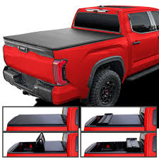 TrailFX Soft Folding Tonneau Cover for Pickup Trucks - Fits 2022-2025 Toyota Tundra (w/Deck Rails)