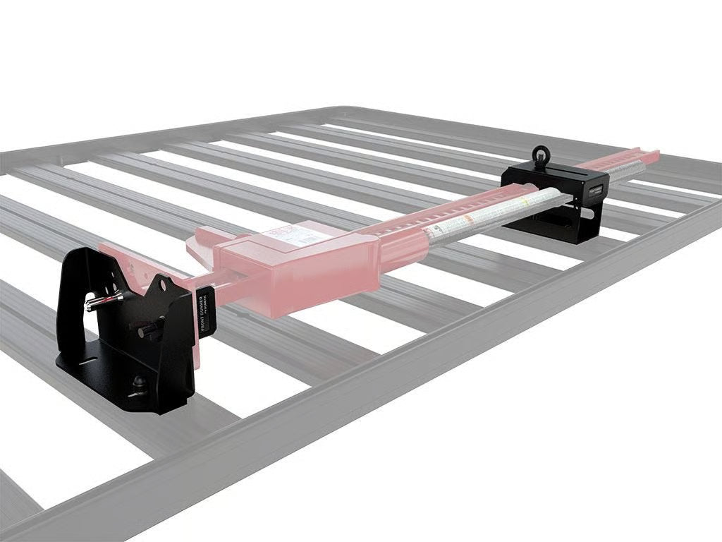 Front Runner Hi-Lift Jack Bracket / Top Mount for Roof Rack – Black Steel, Weather-Resistant, Fits All Hi-Lift Jack Sizes (1 Set)