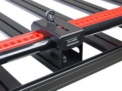 Front Runner Hi-Lift Jack Bracket / Top Mount for Roof Rack – Black Steel, Weather-Resistant, Fits All Hi-Lift Jack Sizes (1 Set)