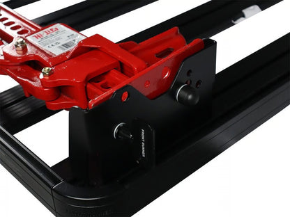 Front Runner Hi-Lift Jack Bracket / Top Mount for Roof Rack – Black Steel, Weather-Resistant, Fits All Hi-Lift Jack Sizes (1 Set)