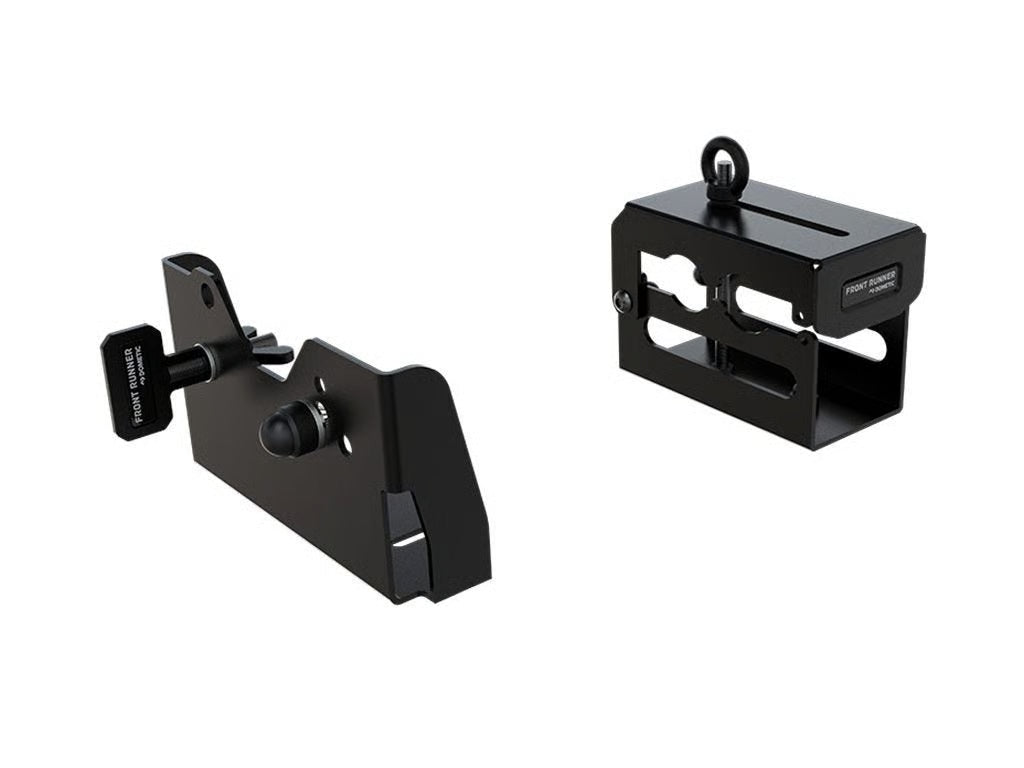 Front Runner Hi-Lift Jack Bracket / Top Mount for Roof Rack – Black Steel, Weather-Resistant, Fits All Hi-Lift Jack Sizes (1 Set)