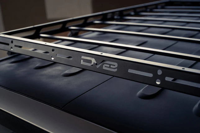 DV8 Offroad Black Steel Roof Rack 300 lb Capacity Bolt-On Gutter Rail Mount