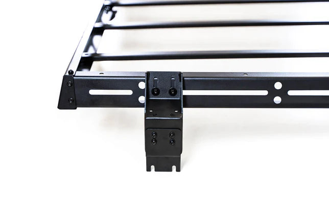 DV8 Offroad Black Steel Roof Rack 300 lb Capacity Bolt-On Gutter Rail Mount