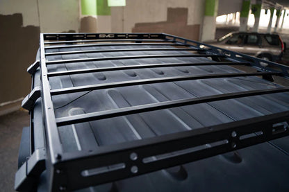DV8 Offroad Black Steel Roof Rack 300 lb Capacity Bolt-On Gutter Rail Mount