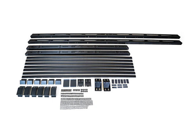 DV8 Offroad Black Steel Roof Rack 300 lb Capacity Bolt-On Gutter Rail Mount