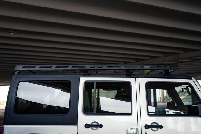 DV8 Offroad Black Steel Roof Rack 300 lb Capacity Bolt-On Gutter Rail Mount
