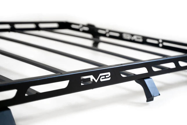DV8 Offroad Black Steel Roof Rack 300 lb Capacity Bolt-On Gutter Rail Mount