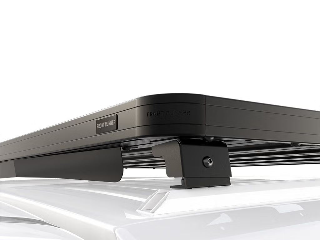 Front Runner Slimline II Rack Kit for Truck Canopy or Trailer – Fits OEM Tracks, Tall, 1475(W) x 1358(L), Black Aluminum