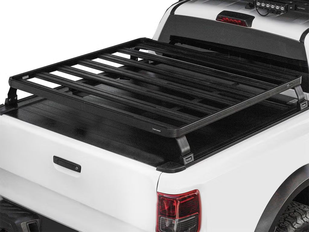 Front Runner Slimline II Load Bed Rack Kit for Pickup with Roll Top (No OEM Track) – Black Aluminum, 1425(W) x 1156(L), Heavy-Duty Design
