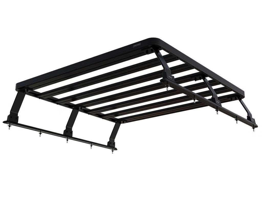 Front Runner Slimline II Load Bed Rack Kit for Pickup Truck – Fits Roll Top with No OEM Track – Black Aluminum, Tall, 1425(W) x 1358(L) (1PC)