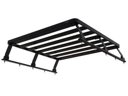 Front Runner Slimline II Load Bed Rack Kit for Pickup Truck – Fits Roll Top with No OEM Track – Black Aluminum, Tall, 1425(W) x 1358(L) (1PC)