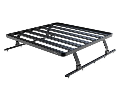 Front Runner Slimline II Load Bed Rack Kit for Pickup Truck – Fits Roll Top with No OEM Track – Black Aluminum, Tall, 1425(W) x 1358(L) (1PC)