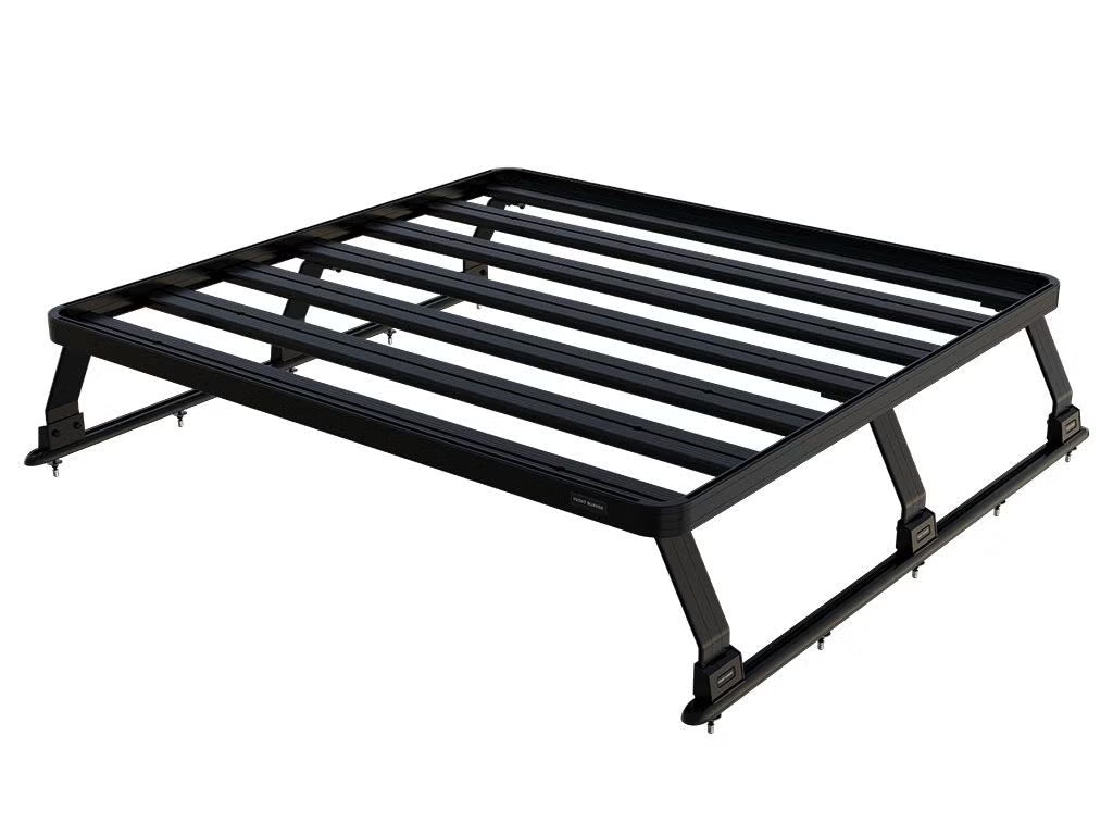 Front Runner Slimline II Load Bed Rack Kit for Pickup Truck – Fits Roll Top with No OEM Track – Black Aluminum, Tall, 1425(W) x 1358(L) (1PC)