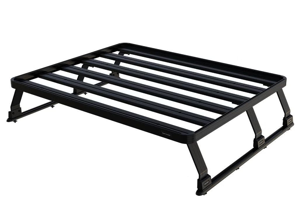 Front Runner Slimline II Load Bed Rack Kit for Pickup Truck – Fits Roll Top with No OEM Track – Black Aluminum, Full-Size Cargo Rack (1PC)