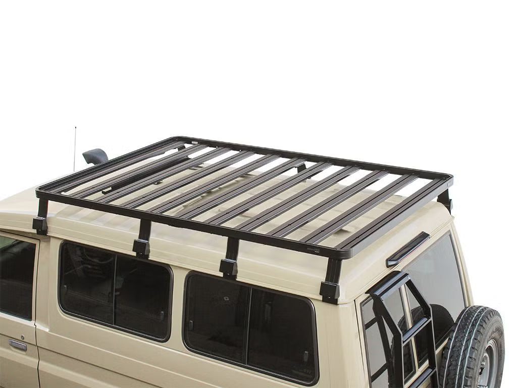 Front Runner Slimline II 3/4 Roof Rack Kit / Tall for SUV – Fits Toyota Land Cruiser 78 Series – 1964mm Black Aluminum Cargo Rack (1PC)