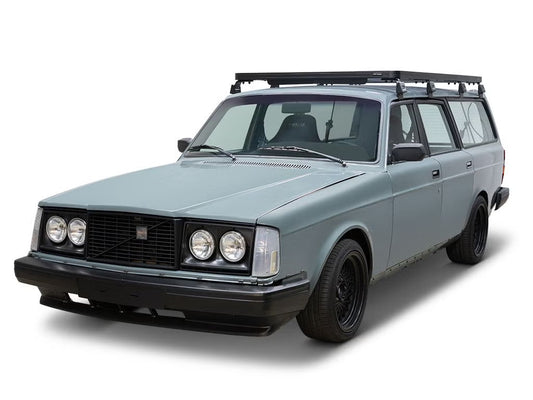 Front Runner Slimline II Roof Rack Kit for Wagon – Fits 1974–1993 Volvo 200 Series 4-Door – Black Aluminum, Full-Size, No-Drill Install (1PC)
