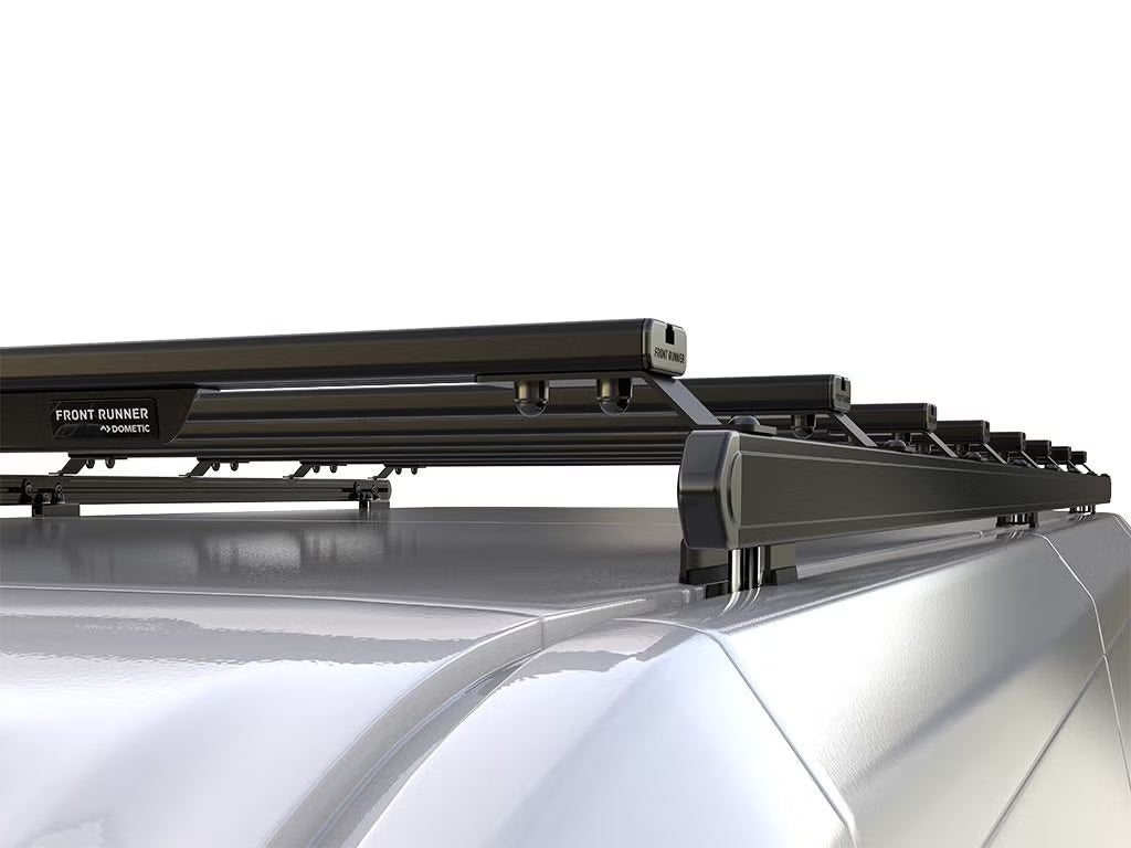 Front Runner Slimpro Roof Rack Kit for Van – Fits 2014-Current RAM ProMaster 2500 (136” WB / High Roof) – Black Aluminum Adjustable Mount (1PC)