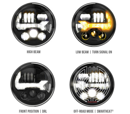 J.W. Speaker EVO J3 Heated LED Headlights Graphite – Fits 2007-18 Jeep Wrangler JK - image 2