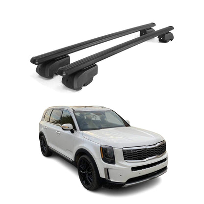 OMAC USA Roof Rack Cross Bars for Car – Fits 2020-2025 Kia Telluride (Excludes Models Without OEM Fixed Points) – Aluminium Black (2 Pcs)