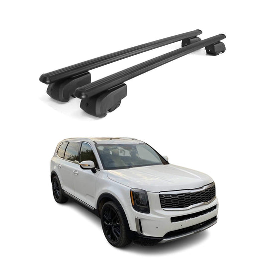 OMAC USA Roof Rack Cross Bars for Car – Fits 2020-2025 Kia Telluride (Excludes Models Without OEM Fixed Points) – Aluminium Black (2 Pcs)