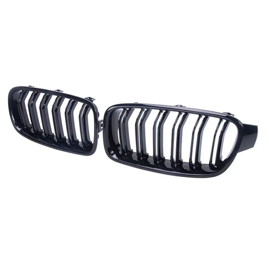 OMAC USA M-Tech Front Kidney Grille – Fits 2012-2019 BMW 3 Series F30 F31 – Gloss Black Single Slat (2 Pcs)