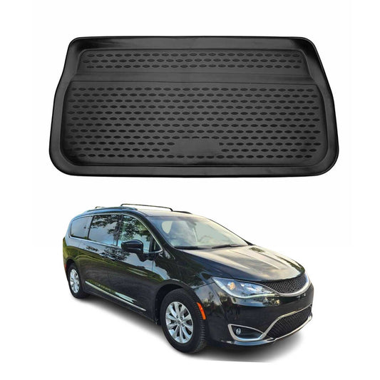 OMAC USA Semi-Custom Fit Cargo Liner Trunk Mat for SUVs – Fits 2017–2025 Chrysler Pacifica (Black, Waterproof)