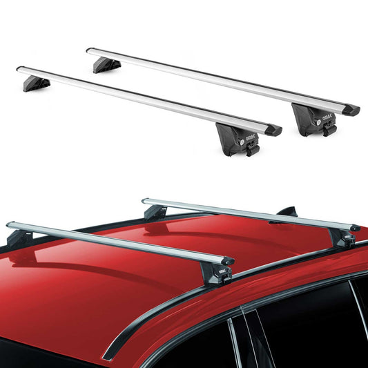 OMAC USA Roof Rack Cross Bars 47" Luggage Carrier for Flush Roof Rails – Aluminium Silver (2 Pcs)