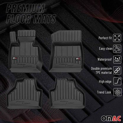 Omac USA Premium Rubber Floor Mats Liners for Cars – Fits with 2011-2017 BMW X3 F25 (4 Pcs)