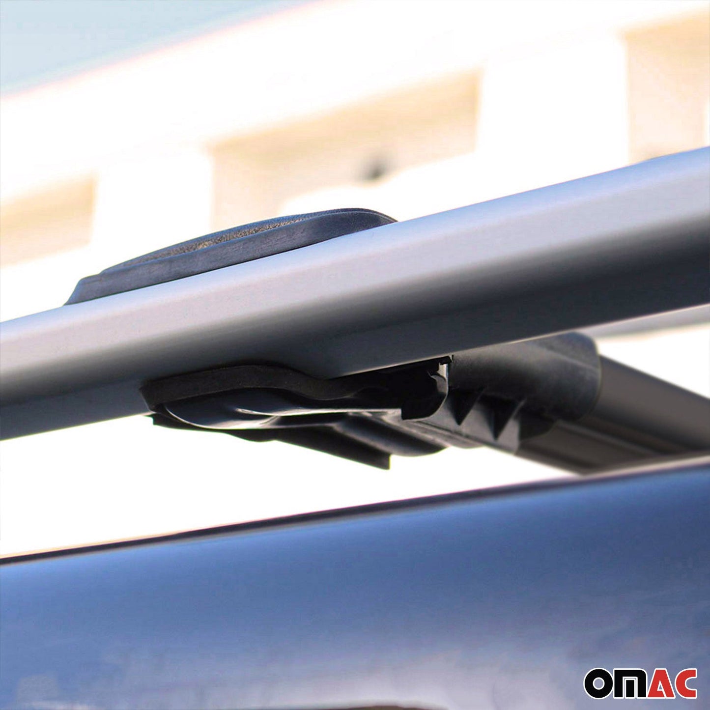 OMAC USA Roof Rack Cross Bars for SUV – Fits 2011-2024 Mitsubishi Outlander Sport (Raised Rails) – Aluminium Black (2 Pcs)