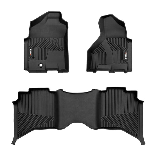 OMAC USA Premium Floor Mats Liners for Truck – Fits 2012–2018 Dodge RAM 1500 – First & Second Row All Weather Heavy Duty Black (3 Pcs)