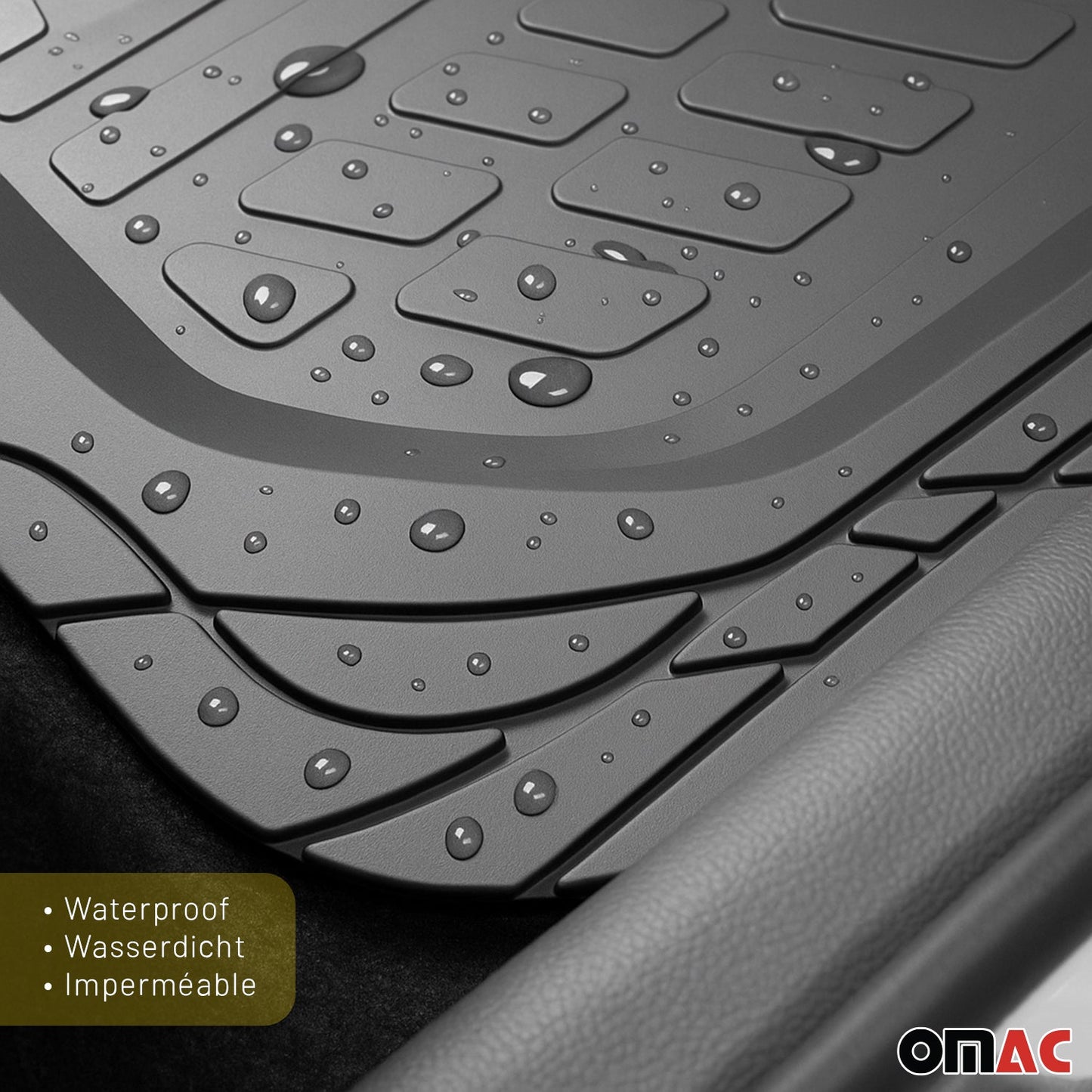 Omac USA Semi-Custom Rubber Floor Mats Liners for Cars – Fits with 2020-2025 BMW 8 Series G16 Gran Coupe (4 Pcs)