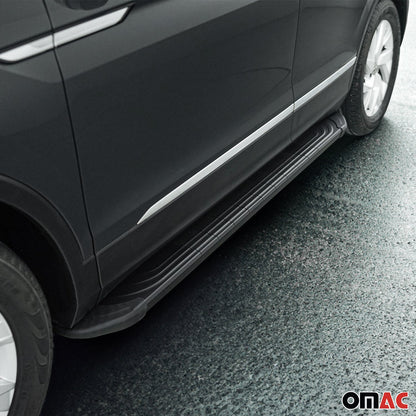 Omac USA Aluminum Running Boards, Side Steps for SUV – Fits with 2009-2020 Dodge Journey – Black (2 Pcs)