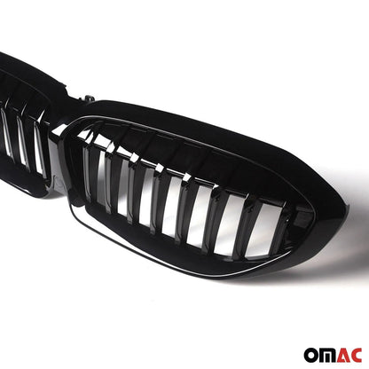 OMAC USA Front Kidney Grille for Cars – Fits 2019–2022 BMW 3 Series G20 Sedan Without 360 Hole (1Pc, Black)
