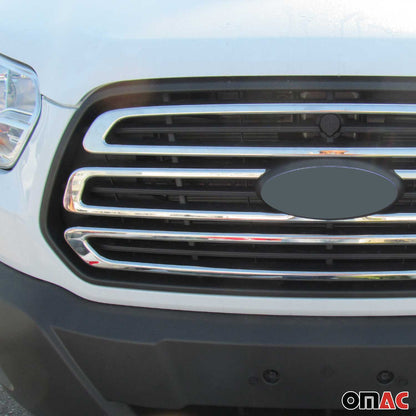 OMAC USA Front Bumper Grille Trim – Fits 2015–2020 Ford Transit 150/250/350 – Stainless Steel Chrome Mirror Finish, 3 Pcs