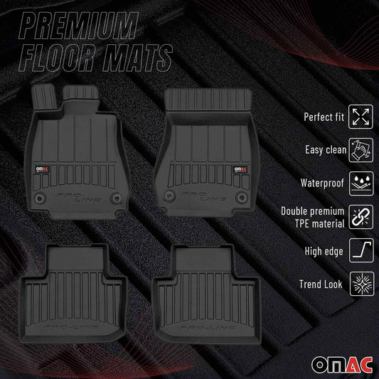 OMAC USA Premium Floor Mats Liners Full Set All Weather for Sedan – Fits with 2014-2024 Lexus IS (IS F /200t /250 /300 /350 /500, RWD Only) – Heavy Duty, Black (4 Pcs)
