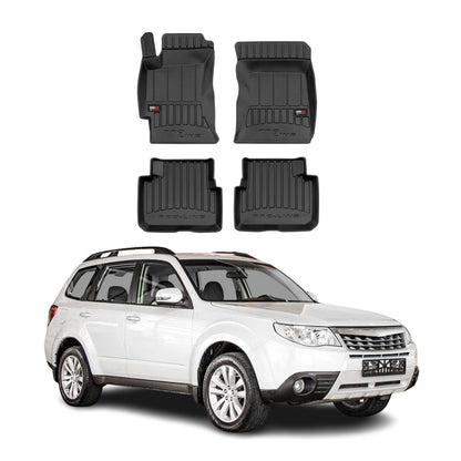OMAC USA Premium Floor Mats Liners for Cars – Fits 2009-2013 Subaru Forester (Black, 4 Pcs, All Weather Heavy Duty)