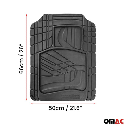 OMAC USA - Goodyear Floor Mats Cars Trucks SUV Black All Season Heavy Duty Rubber 2Pcs