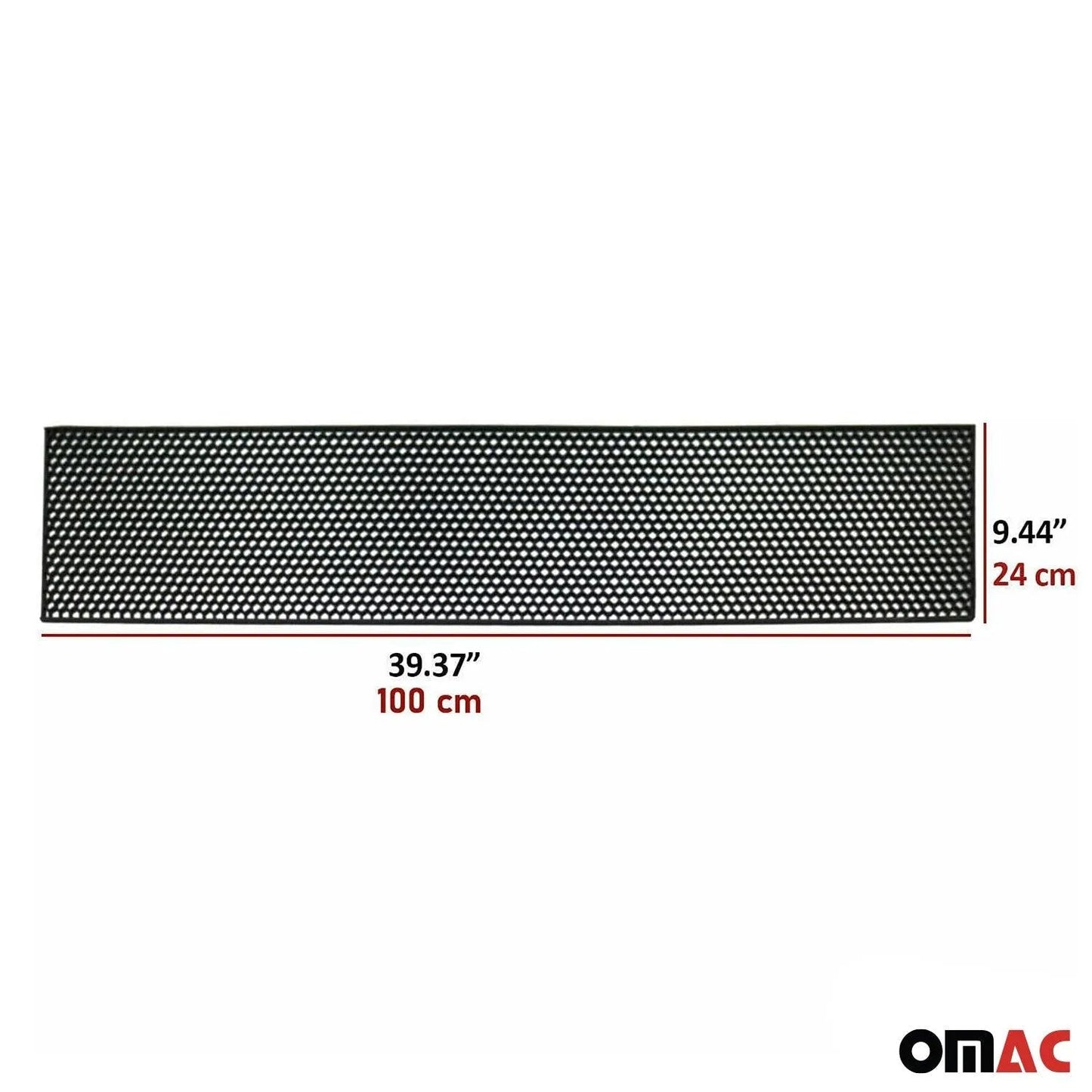OMAC USA Trimmable Honeycomb Mesh Grille Insert – Universal Fit Front Bumper/Spoiler – Black ABS Plastic, 39.37"x9.44"